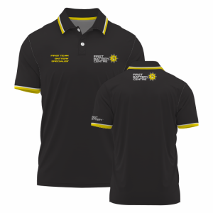 Black First Battery Golf Shirt Airtex