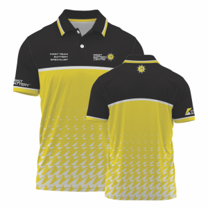 Yellow First Battery Golf Shirt Airtex